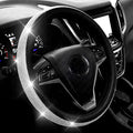 New Diamond Leather Steering Wheel Cover with Bling Crystal Rhinestones | Universal Fit 15 Inch Car Wheel Protector for Women Girls Black by ChuLian