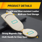 Sunglass Holder for Car Visor, Magnet Adsorbed Sunglasses Holder for Car Accessories Parts, Leather Car Sunglass Holder, Car Visor Sunglasses Clip for Glasses Cards (2PCS, Beige) - Image 5