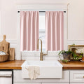 RYB HOME 100% Blackout Short Curtains for Small Window, Thermal Insulated | Total Room Darkening, Noise Reducing, Curtains for Kitchen Bathroom Basement, W42 x L48, Baby Pink, 2 Panels by RYBHOME