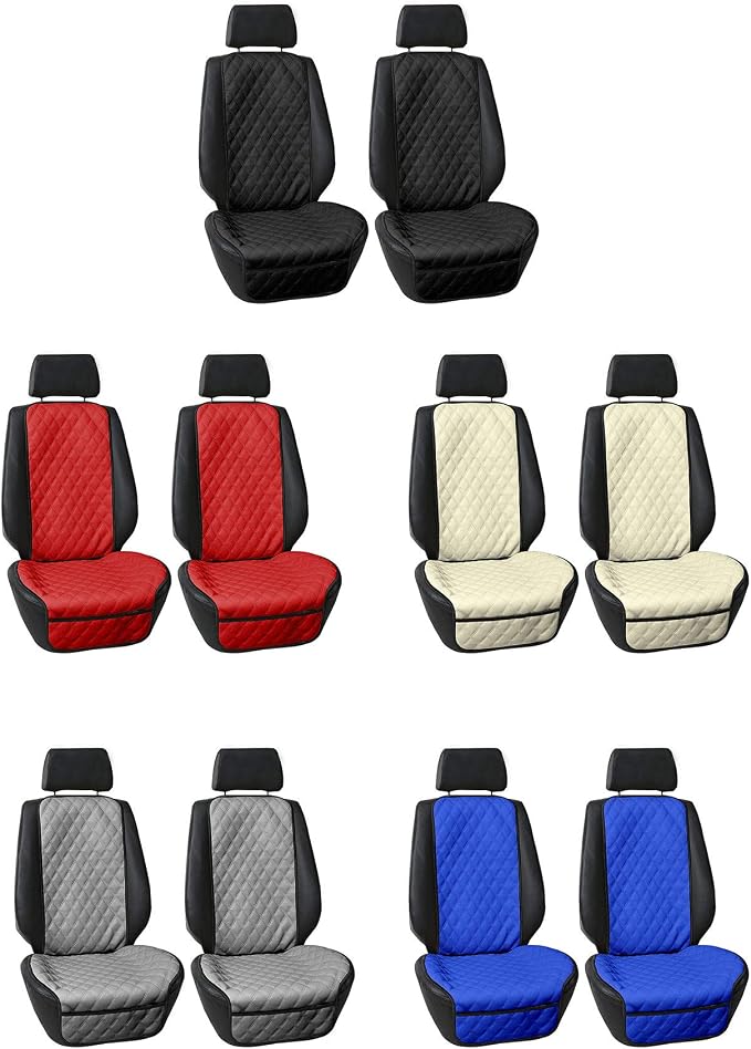 FH Group Car Seat Cushion – Faux Leather Single Front Seat Cover with Front Pockets, Airbag Compatible, Universal Fit Car Seat Cushion for Driver or Passenger Seat, SUV, Truck, Sedan & Van – Red - Image 7