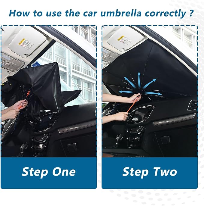 Car Sun Shade Windshield Custom Car Umbrella Foldable Uv Ray Reflector Front Window Sun Shade Visor Shield Cover - Image 4
