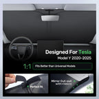 2026 Upgraded Zanch Windshield Sun Shade for Tesla Model Y Juniper | UV Protection & Heat Reduction, Light-Blocking, Heavy-Duty, Easy to Store&Setup, Keep Interiors Cool, Sun Shield for Parking - Image 5