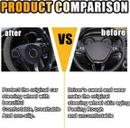 JOYCOURT 15 Inch Bling Soft Leather Car Steering Wheel Cover, Grey | Colorful Rhinestones Design, Auto Elastic Protector for Women Girls, Crystal Diamond Car Accessories for Most Cars, SUVs - Image 3