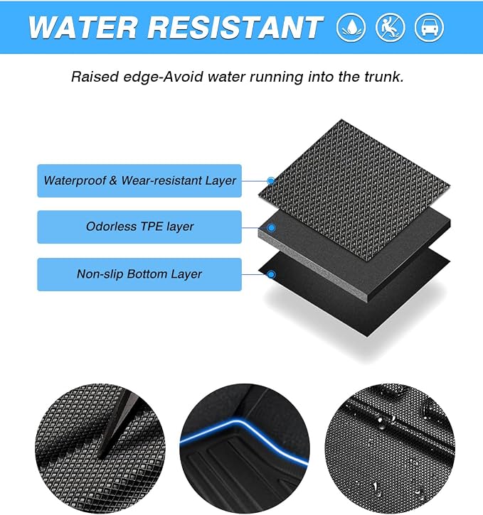 Powerty Trunk Mat for 2022-2026 Lexus NX NX250 NX350 NX350h NX450h+, All Weather TPE Cargo Mat Liner for NX Rear Trunk - Image 5