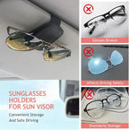 Sunglass Clip for Car Visor, Car Sunglass Holder Clip, Sunglasses Visor Clips for Cars, Magnetic Leather Glasses Eyeglass Hanger Clip for Car, Car Visor Accessories (Black) - Image 4