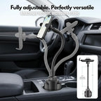 Cup Holder Phone Mount 15 Inch Adjustable Gooseneck Arm for Car | Adjustable long arm and stable cup holder base keep your phone secure, easy to reach, and clear to view while driving - Image 2