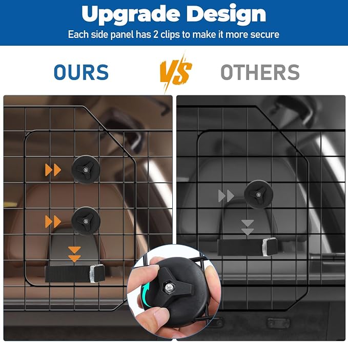 Car Dog Barrier for SUV Adjustable Heavy-Duty Steel Pet Divider Gate | Thickened rust-resistant steel Folding design.Easy install,straps & buckles secure. Fits up to 59".Keeps pets rear-seat safe - Image 2