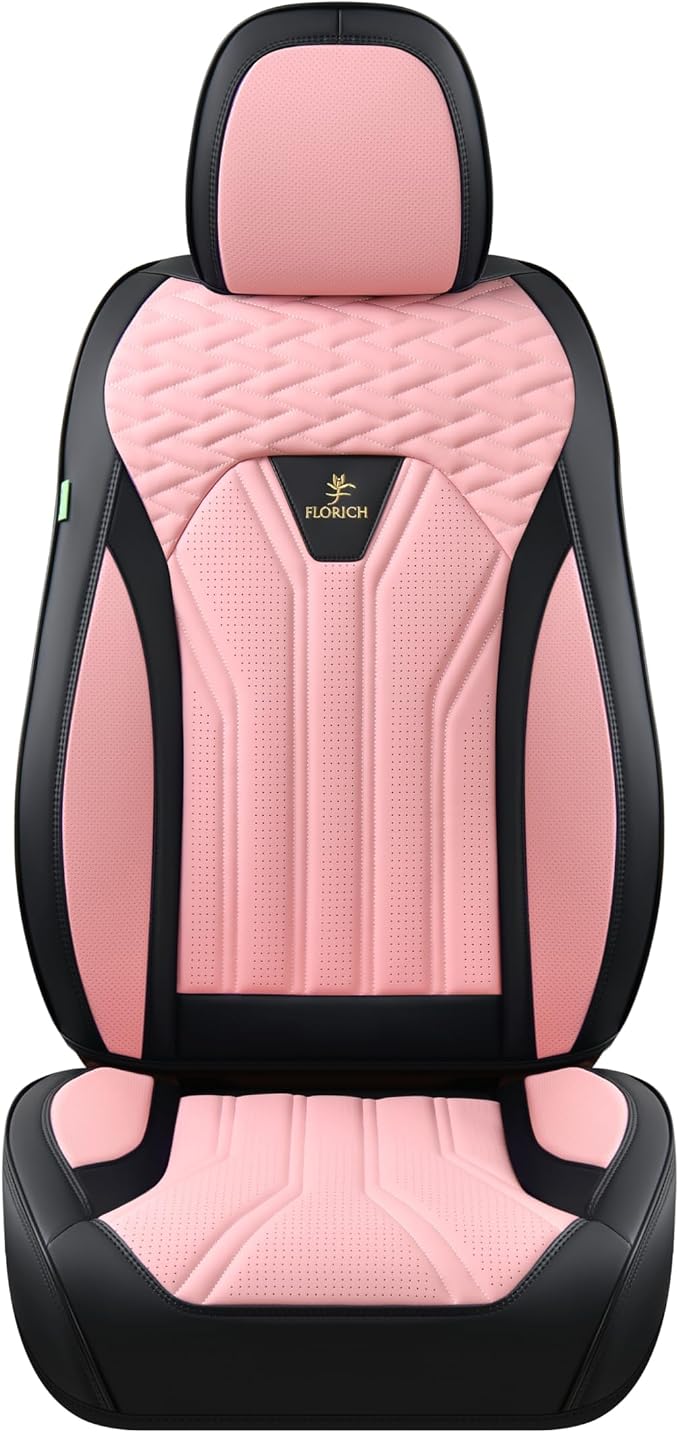 Automotive Seat Covers for Cars Front Seats, Leather Car Seat Covers Waterproof Pink & Black Seat Covers 2 Pack, Universal Seat Protector for Most Cars Trucks SUV - Image 7