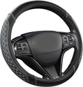 West Llama Customized Auto Car Steering Wheel Cover for Toyota Tacoma,4Runner,Tundra,Sequoia,15.5-16 inch(Diamond Quilted-Black+Gray-Large Size) by WESTLLAMA