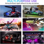 Xprite Dreamcolor LED Neon Car Interior Bluetooth Lights Strip with Remote & APP Control, Footwell Under Dash RGB Chasing Inside Light Kits, Cigarette Adapter for Vehicle Internal Trucks SUV UTV ATV - Image 7