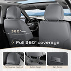 Coverado Car Seat Covers, Seat Covers for Cars, Waterproof Leather Auto Seat Protectors, Leather Car Seat Cushion, Car Interiors Accessories Universal Fit for Most Cars - Image 3