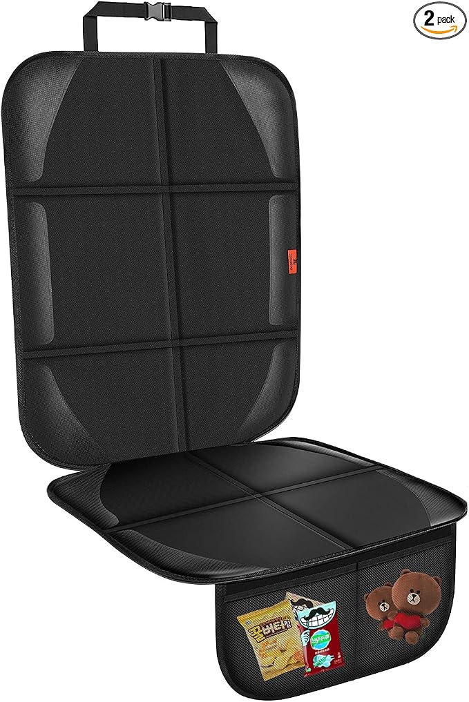 XHYANG Car Seat Protector,Auto Car Seat Protectors Baby Carseat Waterproof Durable 600D Fabric for Child Baby Car Seat Mat Vehicle Pet Cover 2 Storage Pockets (1 Pack) by XHYANGCarSeatProtector