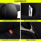 IKABEVEM Car Seat Covers Full Set Fit for Infiniti QX30 2017-2019: 5 Seats Auto Interior Accessories, Faux Leather Waterproof Seat Cushions Vehical Cover (Black&Redline) - Image 6