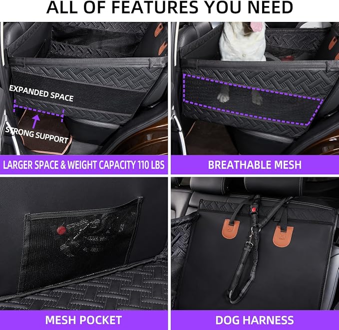 TKYZ Large Dog Car Seat,Back Seat Extender for Dogs,Hard Bottom Seat Cover | Waterproof,Pet Hammock Suitable for Large,Medium,Small Dogs,Pet Seats Protector for sedan, SUV and Truck - Image 4