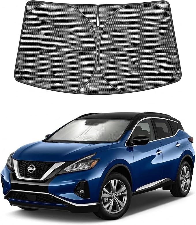 Proadsy Custom Fit Car Windshield Sun Shade for 2025-2026 Nissan Murano | Ice Crystal Micro-Refraction Blocks 99% UV, Drops Cabin Temp 54°F. Foldable Full Coverage for Summer Parking/Camping Privacy by Proadsy