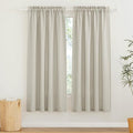 RYB HOME Linen Curtains for Living Room, Rod Pocket Soft Thick Linen Burlap 72 Inch Length Light Filtering Privacy Assured for Home Office Dining Room, W 34 x L 72 inches, Angora, 2 Panels Set by RYBHOME