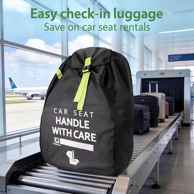 Upgrade Car Seat Travel Bag for Airplane: Backpack Carseat Bags Fit Graco | Car Seat Cover with Shoulder Handle for Airport Fit All Carseats, Infant Carriers Booster Seats Like Doona, Travel Essentials - Image 4
