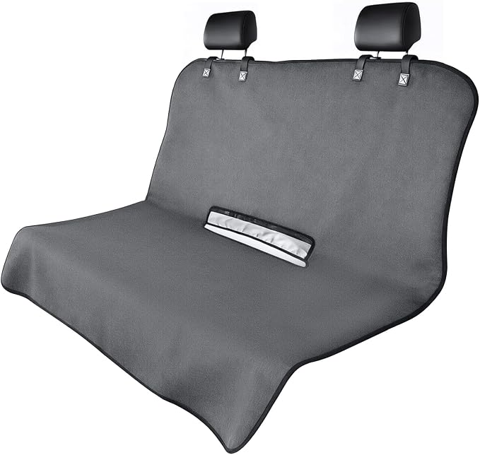 ZIMABLUE Waterproof Rear Bench Seat Cover for Kids and Pets, 3-Layer Back Seat Protector for SUVs, Sedans and Minivans, Machine Washable Non-Slip Towel Seat Cover for Spills, Pet Hair and Daily Mess by ZIMABLUE