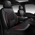 CAR PASS Luxury Nappa Leather Front Seat Covers, Water Resistant 3D Foam Seat Covers with Lumbar Support, Breathable Auto Seat Cover Airbag Compatible Universal Fit for Sedan SUV Van Truck, Black Red by CARPASS