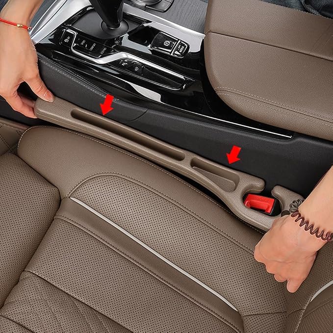 YLXGT Car Seat Gap Filler Organizer Universal for Car SUV Truck Accessories Seat Gap Plug Blocker with Storage Slot Brown 2 Pack - Image 4