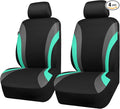 CAR PASS Line Rider Sporty Front Seat Covers,Mint Car Seat Covers Two Front Seats Only for Cute Women Girl, Airbag Compatible,Universal Fit Sedans,Cars,Vans,SUV,Truck(Black and Mint) by CARPASS
