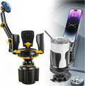 Frani Car Cup Holder Expander with Magnetic Phone Mount | Adjustable Insert Fits 2.68-4.33" Holders, 360° Adjustable Neck, Strong N52 Magnets, iPhone Samsung Compatible by Frani-US