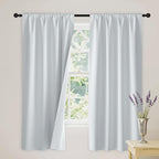 RYB HOME White 100% Blackout Curtains for Bedroom Living Room | Thermal Insulated, Heat & UV Blocking, Total Room Darkening, Privacy, Drapes for Cafe, W42 x L63, 2 Panels by RYBHOME