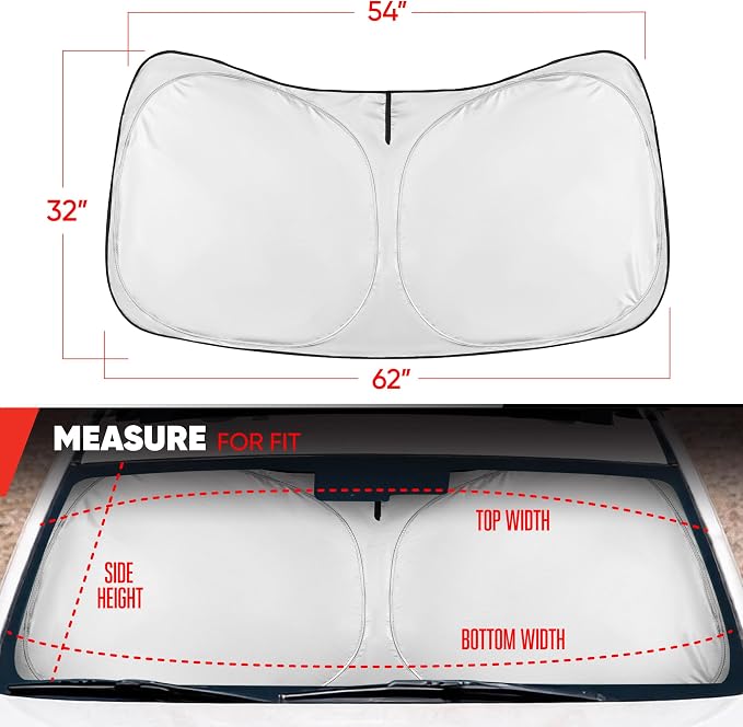 Motor Trend Windshield Sun Shade for Toyota Tundra - Tundra Accessories 2007-2021 - Custom Fit Sun Shade for Car Windshield - Automotive Toyota Truck Window Sunshade Cover for Interior Protection - Image 7