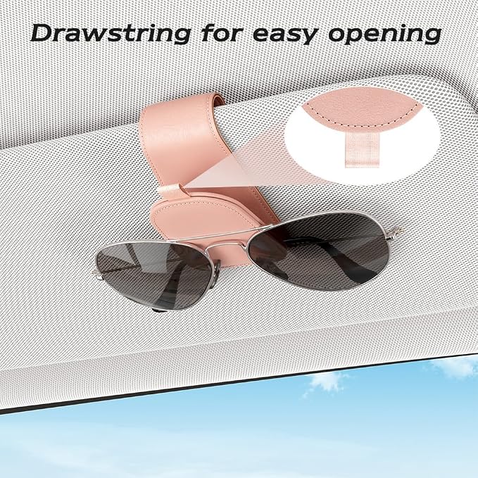 Sotfamily Magnetic Sunglass Holder for Car Visor, 2 Packs, Faux Leather | Strong Magnetism, for Most Car Visors, No Marks on Visor, Gift-Ready Packaging, Sunglass Organizer, Car Accessories for Men - Image 5