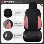 Coverado Seat Covers 5 Seats, Luxury Car Seat Covers Full Set, Automotive Car Protectors, Pink Driver Seat Covers, Car Accessories Universal Fit for SUVs, Trucks, Sedans - Image 5