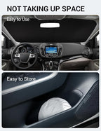 Proadsy Custom Fit 2013-2019 Ford Escape Windshield Sun Shade, Blocks Heat | 240T Heat Shield, Drops Temp 54°F, Blocks 99% UV, Prevents Dashboard Cracking, Summer Parking & Beach Trips, Easy Twist-Fold - Image 9