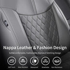 Huidasource Custom Fit RAV4 (Gas Only) Front Seat Covers, Gray Waterproof Faux Leather Full-Coverage for 2019-2024 Toyota RAV4 LE/XLE & XLE Premium/Limited (Does Not Fit Adventure and TRD Off-Road) - Image 5