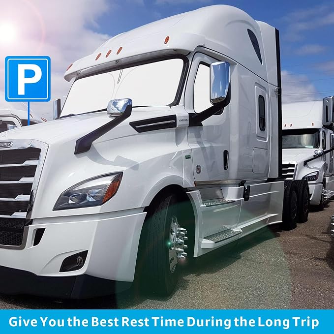 Proadsy Custom Fit 2018-2026 Freightliner Cascadia Windshield Sun Shade | 240T Heat Shield, Drops Temp 54°F, Blocks 99% UV, Prevents Dashboard Cracking, Summer Parking & Beach Trips, Easy Twist-Fold - Image 2