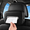 Carbon Fiber Texture Car Tissue Holder, Extra Large Car Tissue Box Holder for 120–230 Count Rectangular Tissue Boxes, Wider Opening, Dual Zipper, Fits Headrests, Consoles, and Seat Backs by Cozilo
