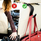 4PCS Car Seat Headrest Hook, Multi-Purpose Seat Back Hanger Purse Bag Handbag Organizer, Auto Interior Backseat Storage Hook Holder for Coat Hat Grocery Umbrella, Universal Fit (Black) - Image 5