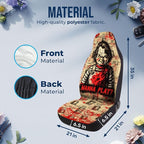 GENANY Creepy Doll Character Car Seat Covers, 2-Piece Front Seat Set | 2-piece polyester front seat cover set, each 49.5 x 19.6 inches, with adjustable straps and hooks - Image 4