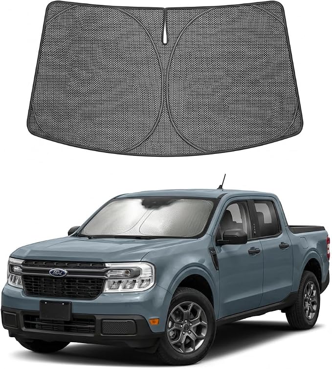 Proadsy Custom Fit Car Windshield Sun Shade for 2022-2026 Ford Maverick | Ice Crystal Micro-Refraction Blocks 99% UV, Drops Cabin Temp 54°F. Foldable Full Coverage for Summer Parking/Camping Privacy by Proadsy