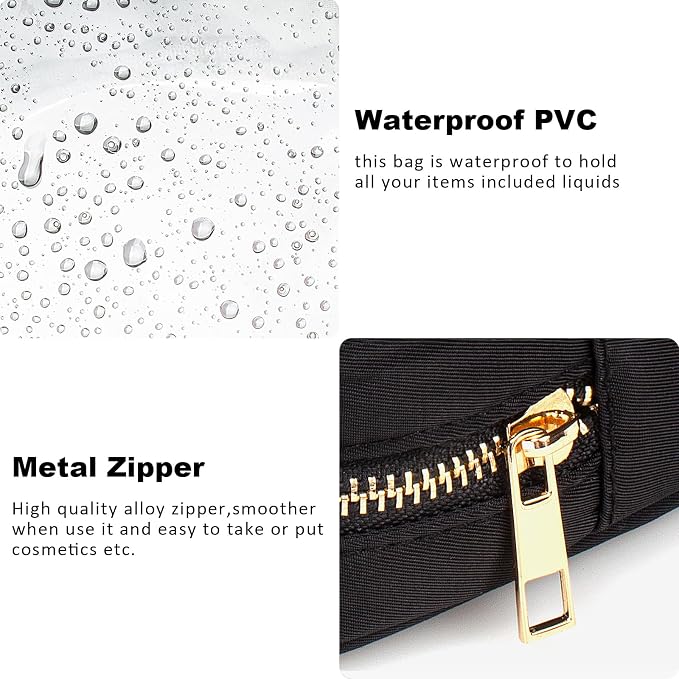 LETGO Small Clear Makeup Bag for Purse Small Cosmetic Bag Travel Size Toiletry Bags Cute Travel Makeup Bag,Coin Purse,Car Asscessories Organizer Storage Travel Essentials for Women Girls(Clear-Black) - Image 7