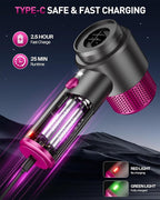 KMM Handheld Car Vacuum Cleaner, Hand Held Vacuum Cleaner & Air Duster | 15000PA Strong Suction, 120W High Power, Portable & Rechargeable, LED Light, Multi-Nozzles for Home, Car, Office, Pet - Image 5