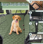 NECKORY Waterproof Dog Car Seat Cover for Back Seat - Durable, Scratch Proof Pet Hammock with Nonslip Design & Storage Pockets, Fits Cars, SUVs, Trucks- S, Green - Image 5