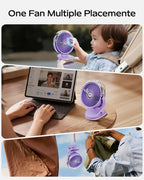 SWEETFULL Portable Misting Clip On Fan, USB-C Rechargeable Mini Personal Cooling Fan with 4 Speeds, 360° Rotatable, Quiet Cooling for Outdoor, Camping, Golf Cart, Travel, Stroller & Desk (Purple) - Image 8