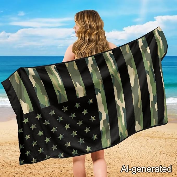 Camouflage Flag Car Towel Seat Cover 1 Piece Breathable Front Seat Towel Cover Comfortable Soft Cars Interior Accessories Universal Fit for Car SUV Van - Image 4