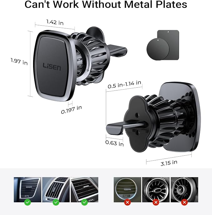 LISEN Magnetic Phone Holder for Car, Car Vent Phone Mount Holder with Ultra 6 Strong Magnets, Magnetic Car Phone Holder Mount Magnet for Car Automobile Cradles, Soporte de Telefono para carro - Image 8