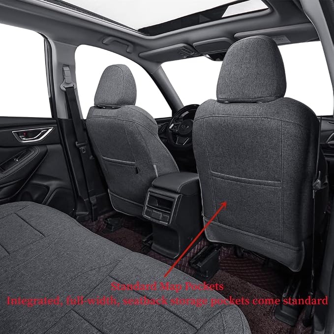 coverdream Forester Seat Covers Custom Fit for 2019-2023 2024 Subaru Forester Seat Covers,Full Coverage,Airbag Compatible Polyester Car Seat Protector (Full Set,Gray) - Image 5