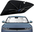 Windshield Sun Shade for Hyundai IONIQ 5 2022-2026 with 360° Rotating Shaft | Custom Fit Umbrella Sunshade for UV Blocking, Interior Heat Protection, Easy Storage, UPF 50+ Cool Windshield Cover by Lonyaqui