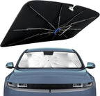 Windshield Sun Shade for Hyundai IONIQ 5 2022-2026 with 360° Rotating Shaft | Custom Fit Umbrella Sunshade for UV Blocking, Interior Heat Protection, Easy Storage, UPF 50+ Cool Windshield Cover by Lonyaqui