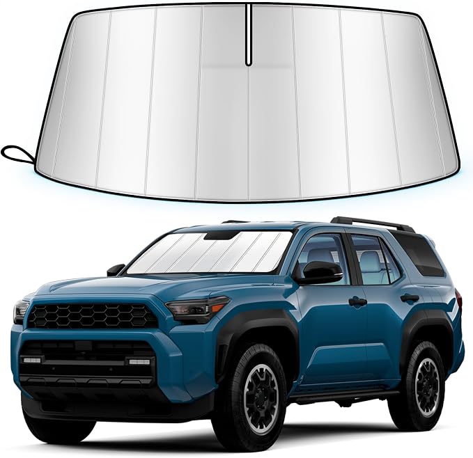Windshield Sun Shade for Toyota 4Runner 2010-2026 Custom Fit | Accordion Folding Design, Car Front Window Sunshade, Sunshield Sun Visor Protector, Blocks UV Rays & Heat, Car Accessories by Unknown