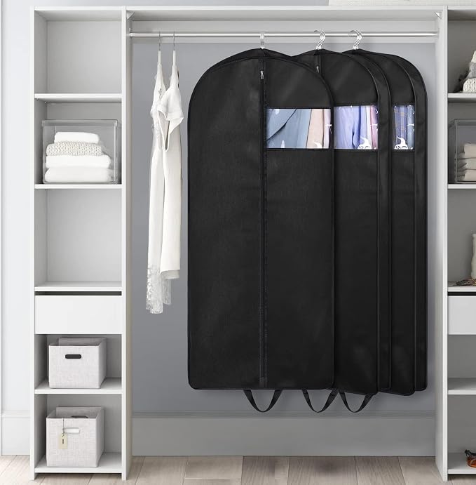 KIMBORA 54" Suit Bags for Closet Storage and Travel, Gusseted Hanging Garment Bags for Men Suit Cover With Handles for Clothes, Coats, Jackets, Shirts（3 Packs） - Image 7