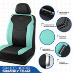 Skechers Memory Foam Seat Covers,Leather Car Seat Covers, Ultimate Comfort & Support Front Seat Covers Airbag Compatible, Automotive Universal Fit Most for SUVs, Vans, Sedans, Cars, Trucks,Mint - Image 3