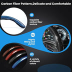 Hiseanllo Carbon Fiber Steering Wheel Cover 3PCS Set – Anti-Slip, Scratch-Resistant, Universal Fit for 14–16 Inch Wheels – Interior Car Accessories for Cars, SUVs, Trucks (Brown) - Image 3